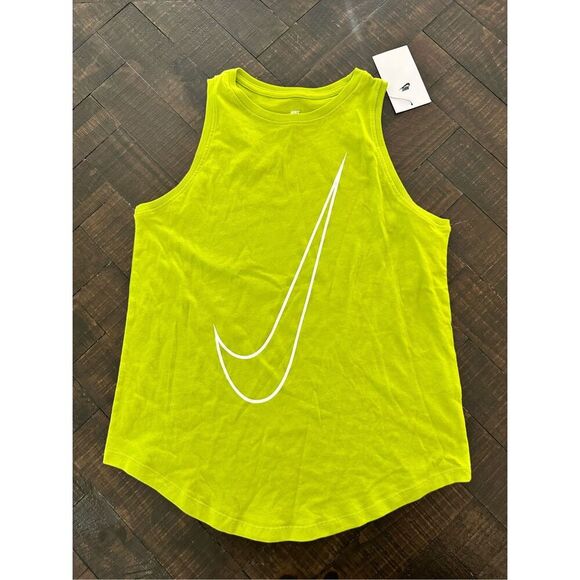 Nike Girls Sleeveless Lime Green Workout Top Size XL New - Picture 4 of 4